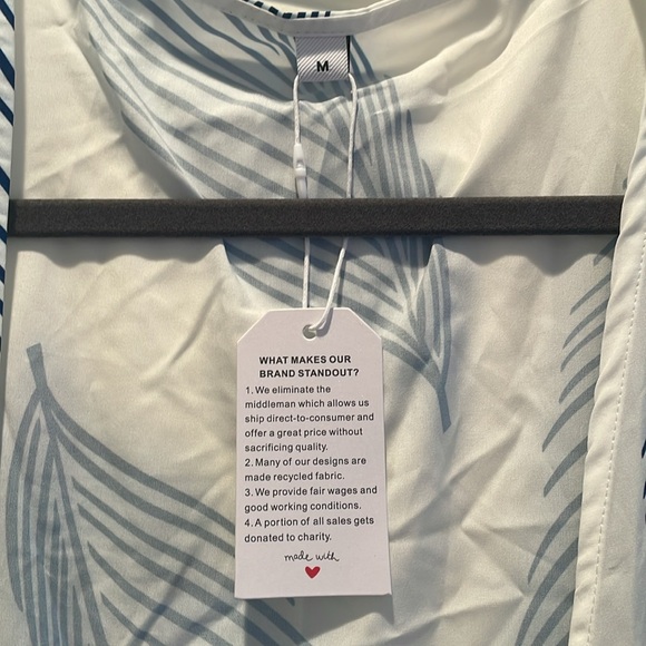 Made with love brand, blue, and white Kaftan. Missing belt, but still has tags. - Picture 3 of 3